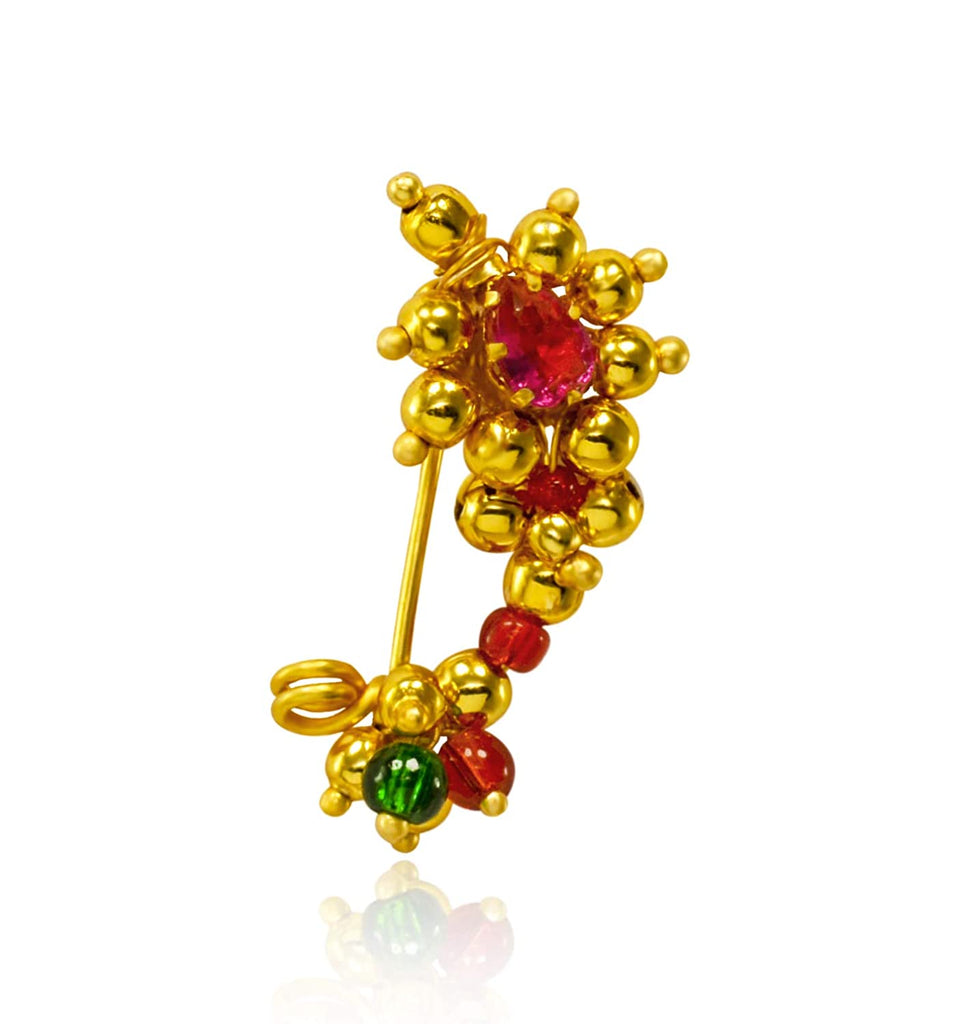 Buy PARNAMahatrian Jewellery Traditional Nath Nose Ring Without Piercing  Press Marathi Nose Pin for Women and Girls -Festival, Special Occasion  Online at desertcartINDIA